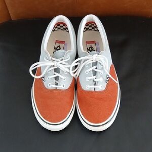 Vans Orange and White Lace-Up Sneakers